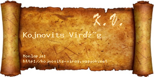 Kojnovits Virág névjegykártya